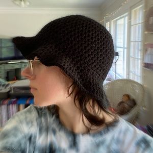 Black Crochet Hat